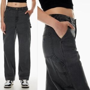 Aritzia Wide Leg Pants in Charcoal Gray